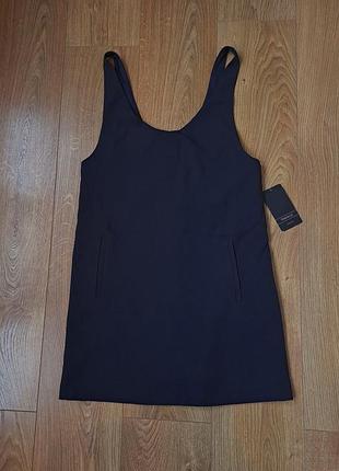 Синее платье сарафан ровного кроя zara