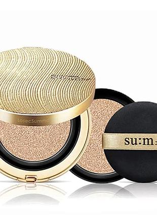 Кушон - тональная основа в подарочном наборе (3 штуки) su:m37° losecsumma elixir golden cushion spf50+ set