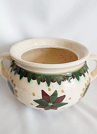 Макитра лксф майолика керамика винтажная керамическая