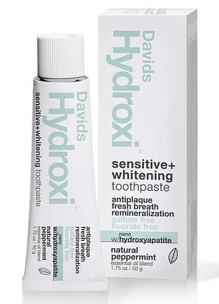 Зубная паста без фтора davids hydroxi™, для чувствительной кожи и отбеливания, перечная мята, 50 г