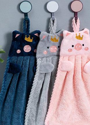 Детское полотенце для рук, лица микрофибра розовый