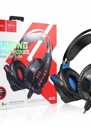 Навушники накладні дротові ігрові з мікрофоном hoco w102