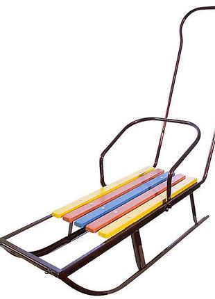 Санки для дітей різного віку з відкидною спинкою й ручкою
