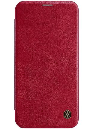 Кожаный чехол (книжка) nillkin qin series для apple iphone 12 pro max (6.7") красный