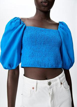 Распродажа! модный топ рукав фонарик, zara, гг m-l