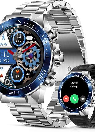 Мужские смарт часы умные smart watch 1.43 с тонометром для айфона ios андроид