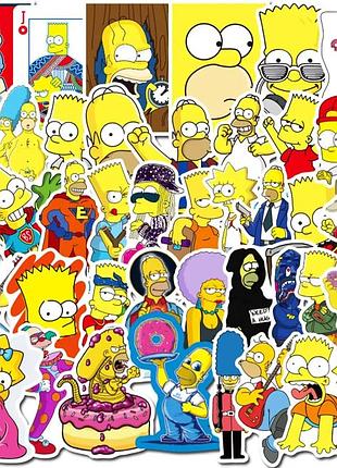 Наклейки стикеры симпсоны simpson 10 шт на телефон, ноутбук, на стену для декора. стикеры для авто, для детей