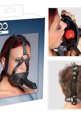 Сбруя с кляпом и дилдо