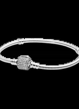 Срібний браслет pandora із сяючою застібкою 590723cz 20