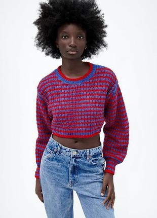 Распродажа! стильный укороченный свитер, джемпер свитшот, zara, гг m-l-xl
