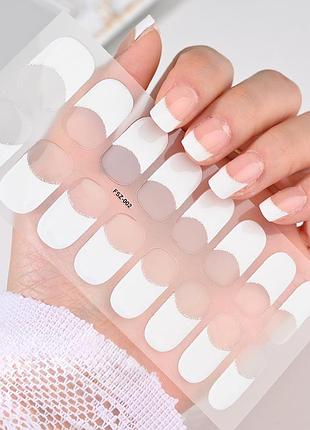 Гелеві наліпки на нігті твердіючі в уф лампі nk-fsz-002 білий 16 шт (a9523)