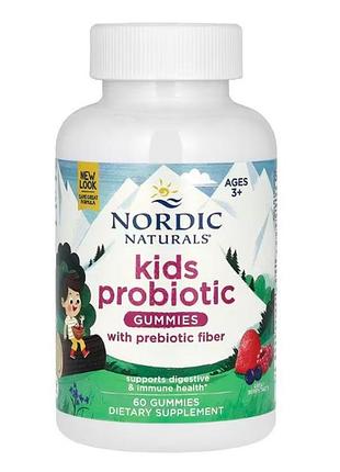 Nordic naturals, жевательные таблетки с пробиотиками для детей, веселый ягодный пунш, 60 жевательных конфет