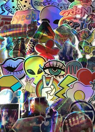 Наклейки стикеры цветной металл 20 шт на телефон, ноутбук, на стену для декора. стикеры для авто