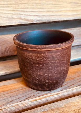 Стакан №4 гладкий 0,4 л, червона глина, глиняний посуд, кераміка