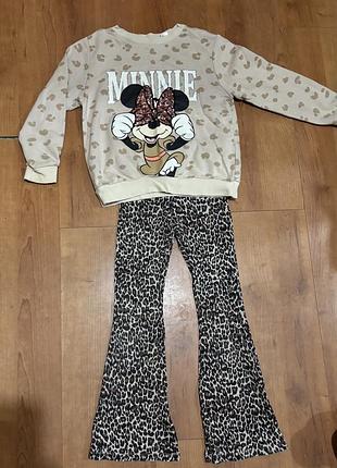 Стильний костюм мікі леопард 122-128 h&m