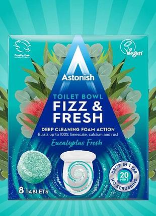 Таблетки для миття унітаза astonish toilet bowl fizz&fresh eucalyptus fresh (свіжість евкаліпта)