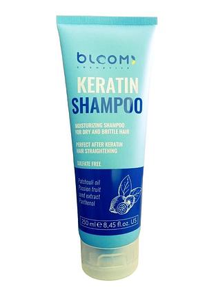 Шампунь bloom (zoom) keratin shampoo безсульфатный с кератином 250 мл