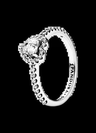 Серебряное кольцо pandora «искренние чувства» серебряное кольцо пандора сердце паве 198421c01 16 мм 17.2 мм