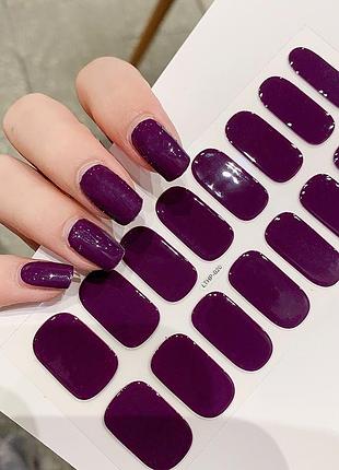 Гелеві наліпки на нігті твердіючі в уф лампі nk-lthp-020 темно-фіолетовий 16 шт (a9540)