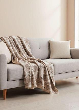 Плед покрывало kassandra 150х200 см ideia см беж, хлопок, натуральное
