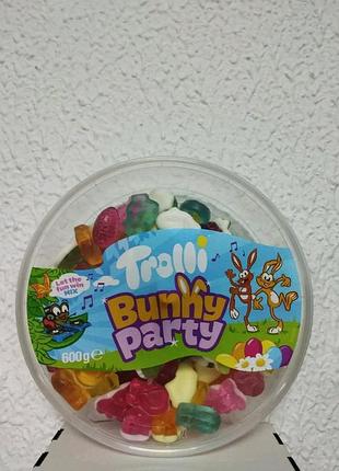 Желейні цукерки trolli bunny party 550 г – великодні мармеладки асорті кролики та яйця