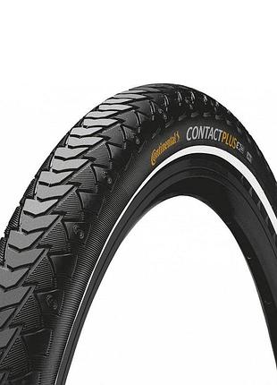 Покрышка городская для велосипеда continental contact plus 28"x1.6, safetyplus breaker, светоотражающая лучшая