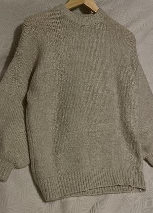Сірий вʼязаний светр джемпер манго mango