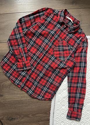 Червона картата в клітинку рубашка сорочка довгий рукав для хлопчика 10 11 років 146 см h&m