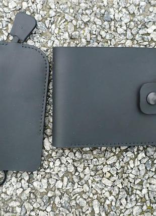 Комплект: кожаный кошелек и ключница