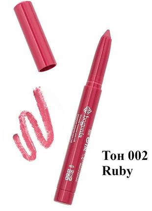 Помада-карандаш для губ водостойкая bogenia velvet waterproof matte, 002 ruby