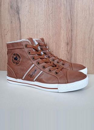 Нові утеплені хайтопи, жіночі кеди, кросівки коричневі з білим, зима, р. 37