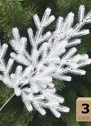 Ветки хвойные искусственные traditional 60 см белые (упаковка 3 штуки)