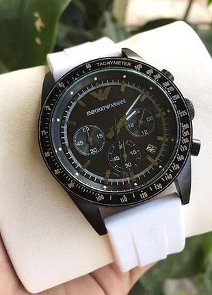 Чоловічий годинник emporio armani ar6112 білий каучук