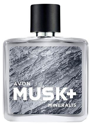 Туалетна вода avon musk+ mineralis для нього, 75мл