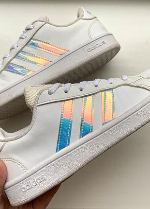 Кросівки шкіряні жіночі білі adidas grand court розмір 37,5 | устілка 23 см., по факту 24 см.