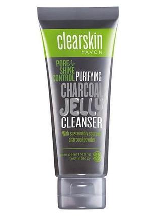 Гель-желе для умывания с углем avon «сокращение пор и блеска», 125мл