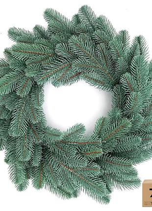 Венки хвойные рождественские lux литые d-50 см голубые (упаковка 7 шт.)