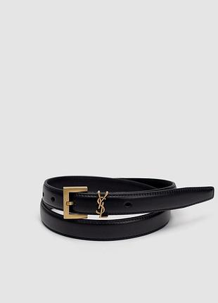 Брендовий ремінь yves saint laurent belt gold 2.0 100 х 2 см