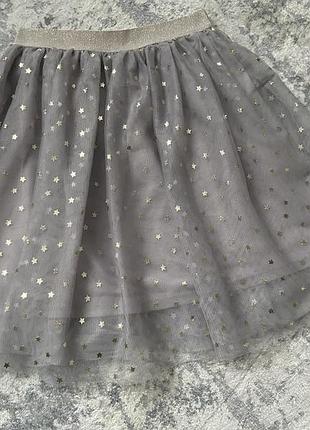 Спідниця сіра фатінова в зірочки на 8-10 років