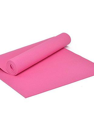 Коврик для йоги и фитнеса easyfit пвх (pvc) розовый