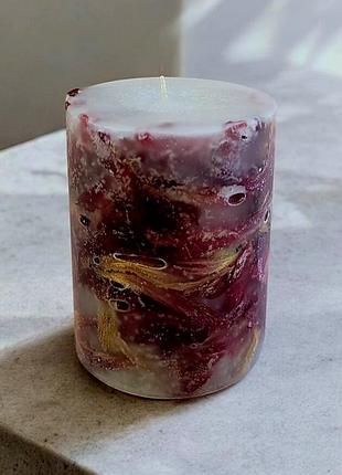 Тюльпановая гармония - свеча с лепестками тюльпана, 35 часы горение, с ароматом жасмин