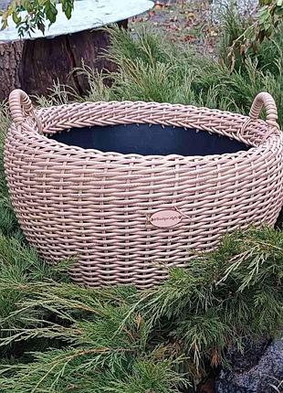 Кашпо из искусственного ротанга 90 л