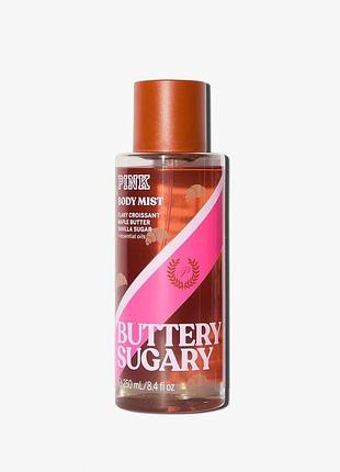 Парфюмированный спрей для тела pink victoria’s secret, buttery sugary, 250 мл, оригинал сша