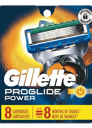 Сменные кассеты для бритья gillette proglide power, 8 шт.