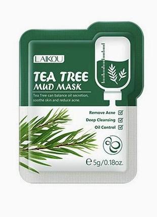 Глиняная маска для лица laikou tea tree mud mask 5 г