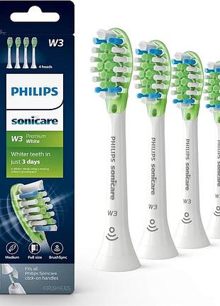 Насадки для электрической зубной щётки philips sonicare w3 premium white hx9064/95 (4 шт) - белые
