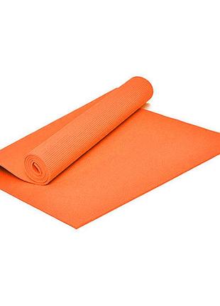 Коврик для йоги и фитнеса easyfit пвх (pvc) оранжевый