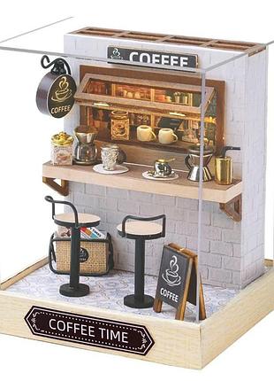 Мініатюрний ляльковий будиночок diy конструктор "кав'ярня"