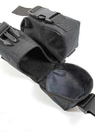 Підсумок гранатний подвійний чорний (molle, підсумок для гранат на розгрузку, жилет, рпс)