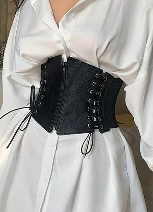 Корсетний пояс у стилі панк — pu-шкіра 68-86 см